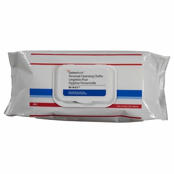 Cardinal Health Wings Personal Cleansing Wipe Soft Pack Scented, 8.6 X 11.8 Inch, 768PK 5399S - main
